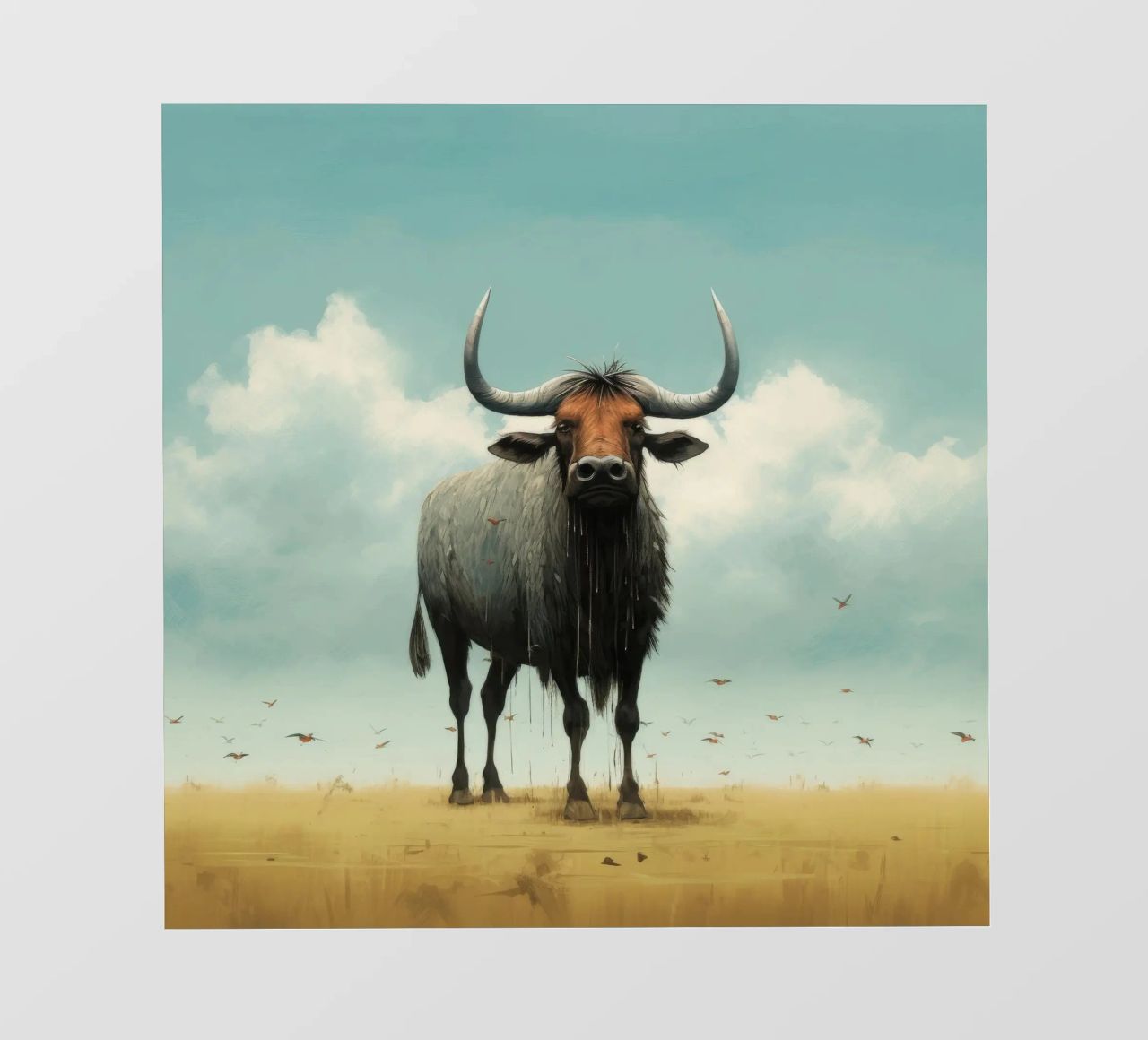 Minimal Wildebeest 3 pellicola backlit da Minimal Animal Art