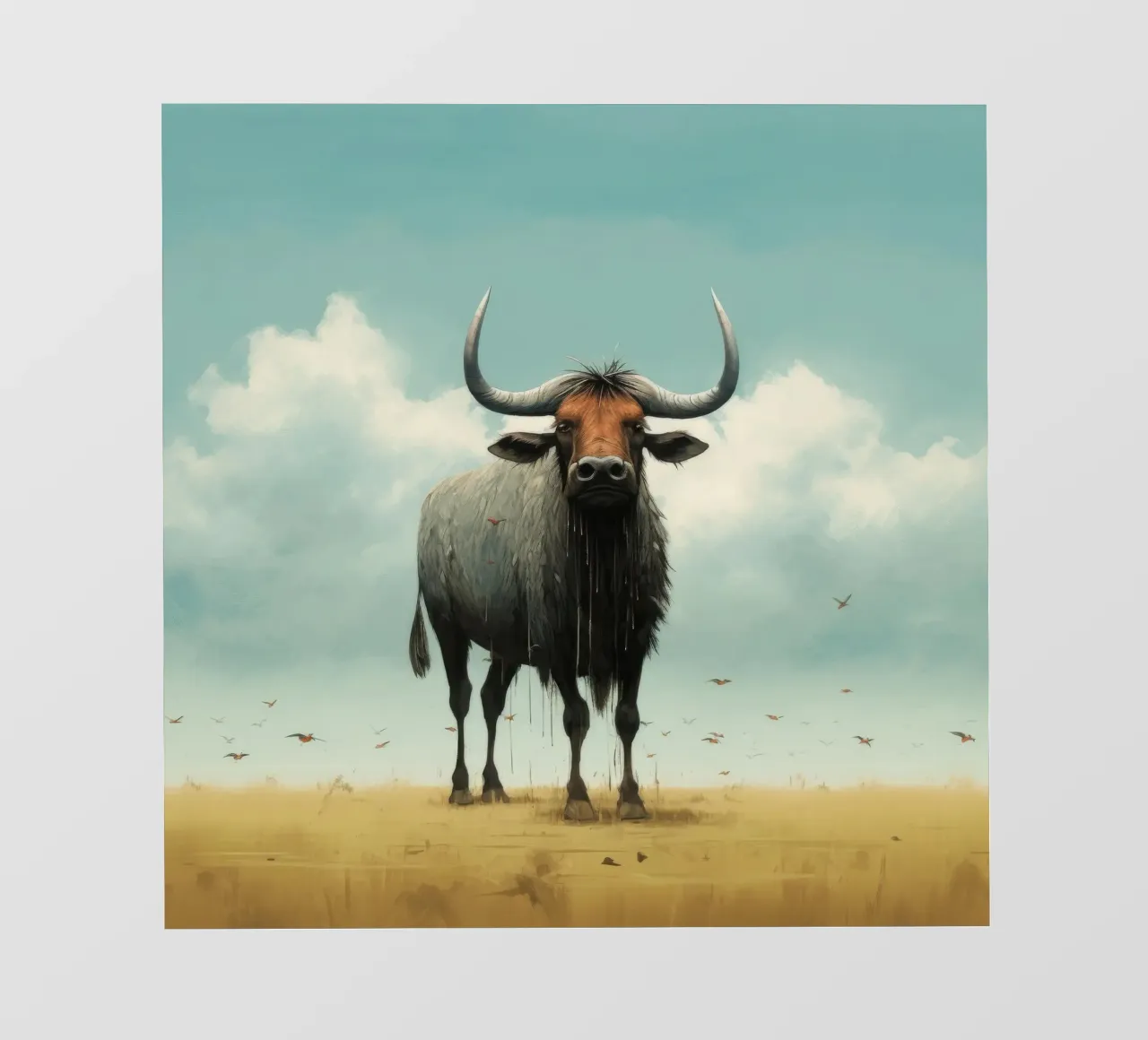 Minimal Wildebeest 3 pellicola backlit da Minimal Animal Art