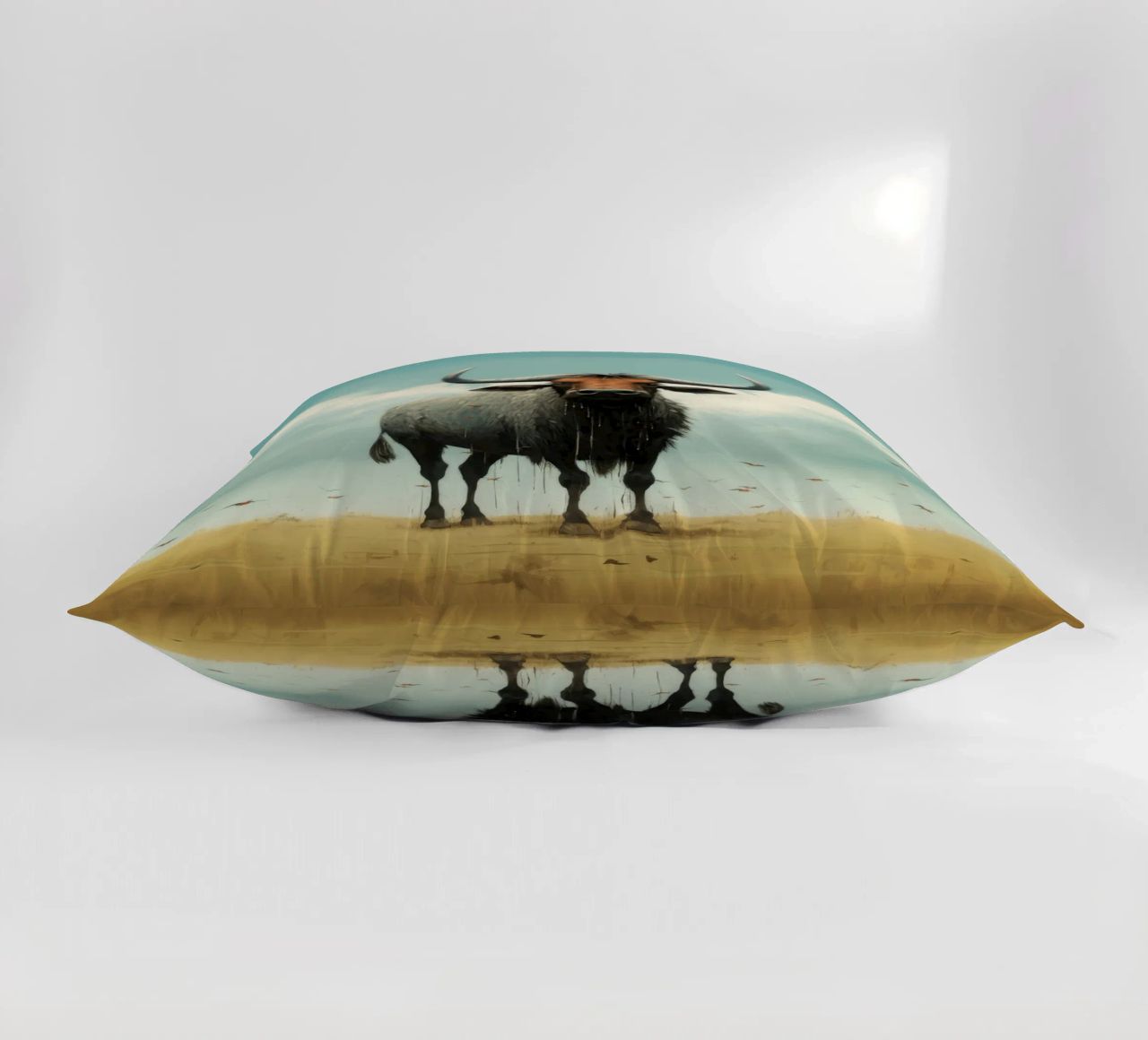 Minimal Wildebeest 3 cuscino da Minimal Animal Art