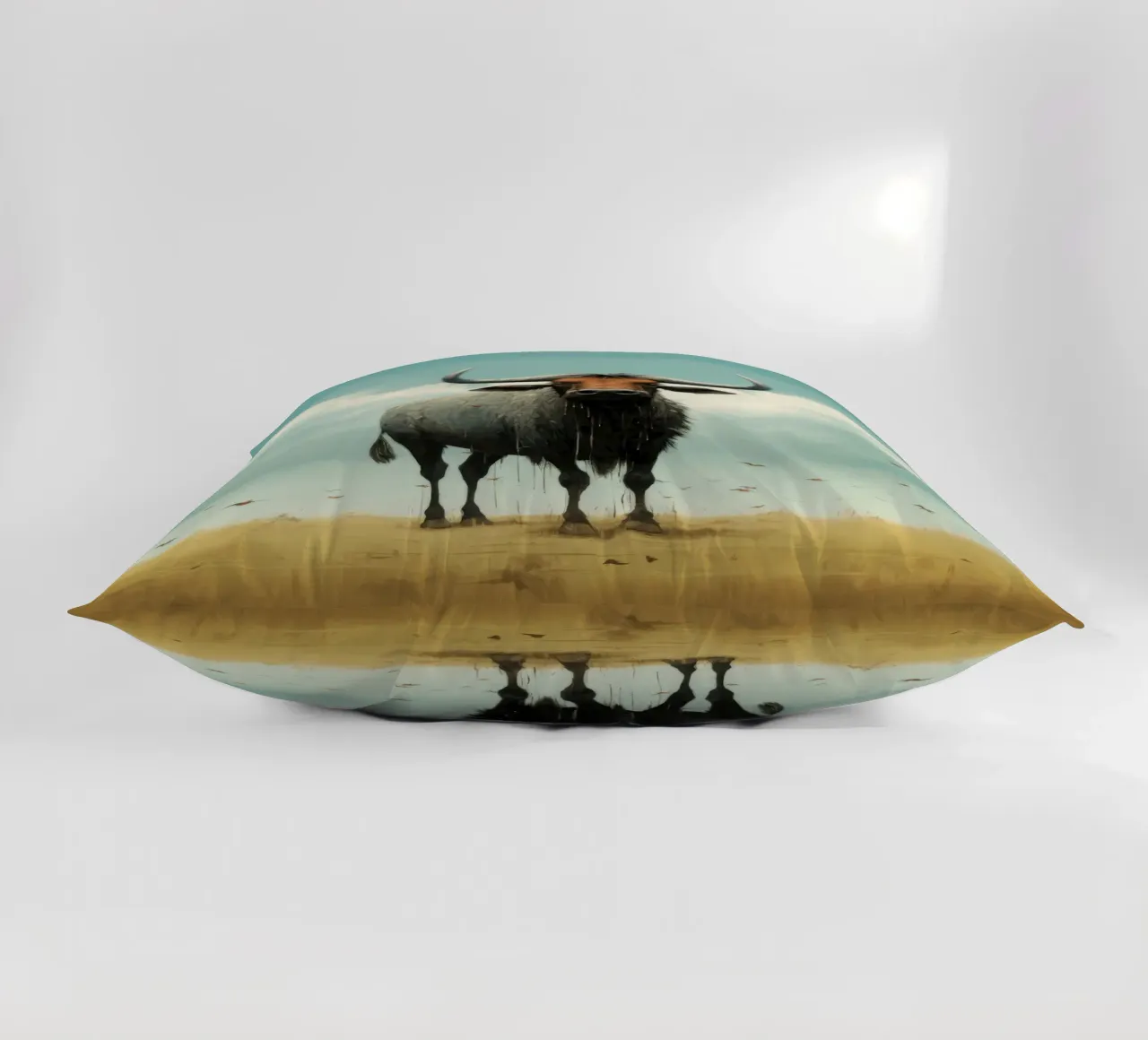 Minimal Wildebeest 3 cuscino da Minimal Animal Art