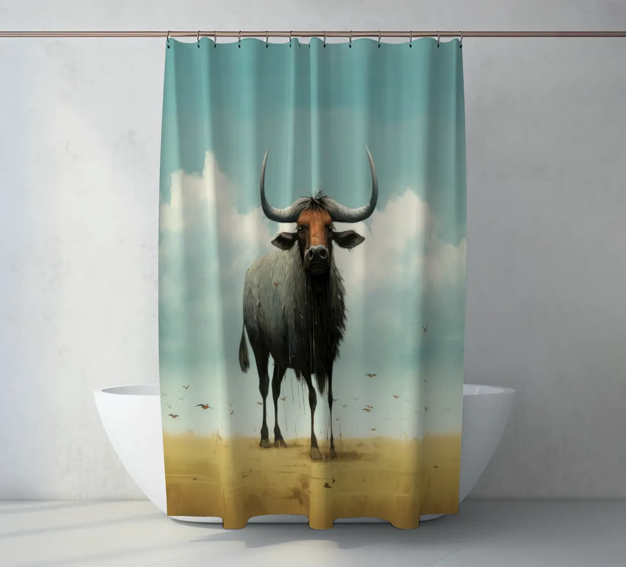 Minimal Wildebeest 3 tenda da doccia da Minimal Animal Art