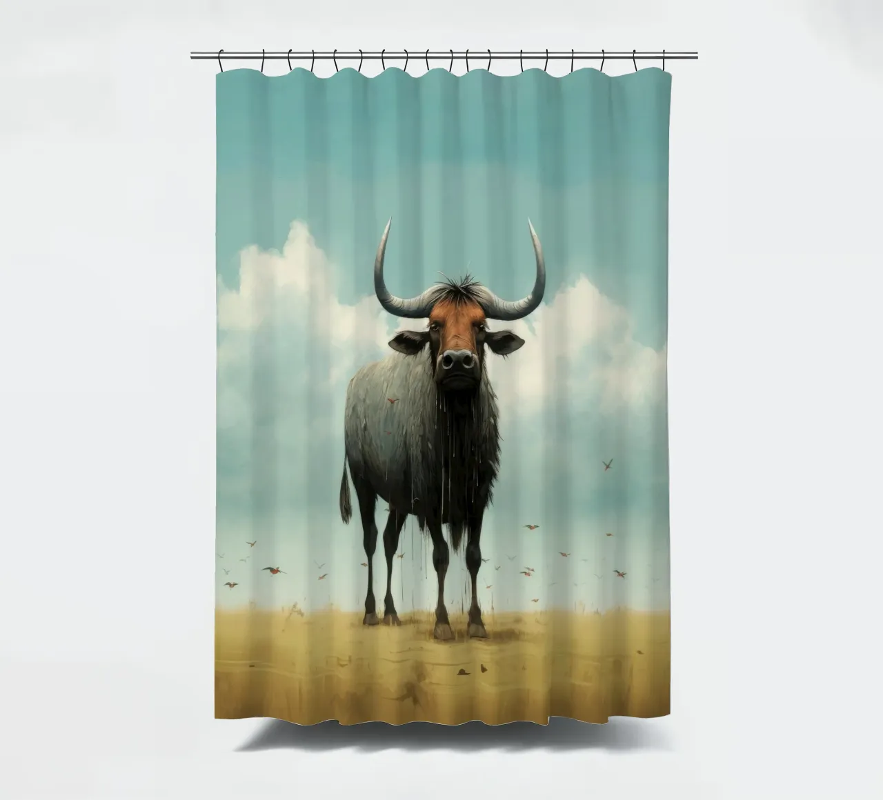 Minimal Wildebeest 3 tenda da doccia da Minimal Animal Art