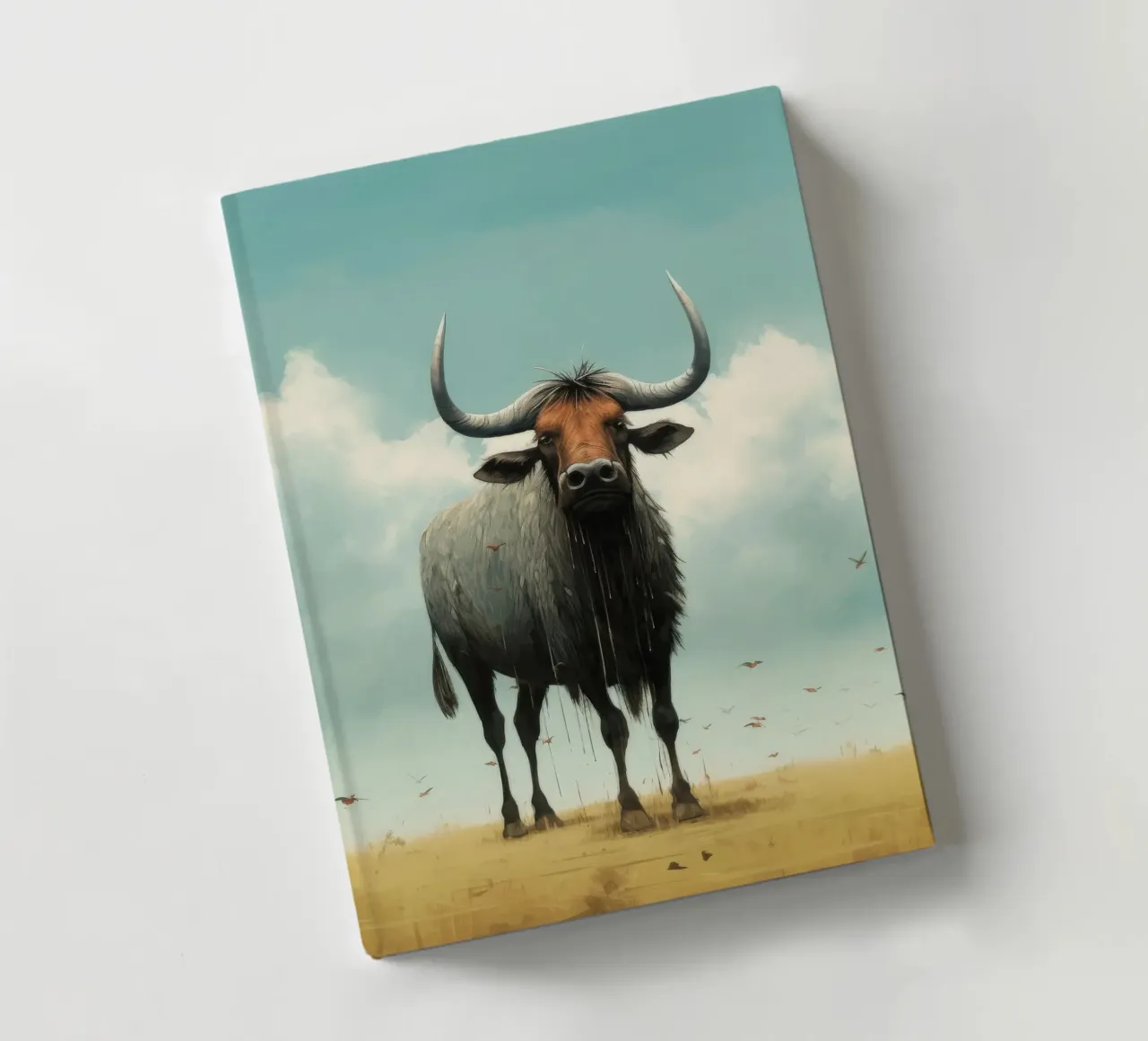 Minimal Wildebeest 3 notebook by Minimal Animal Art