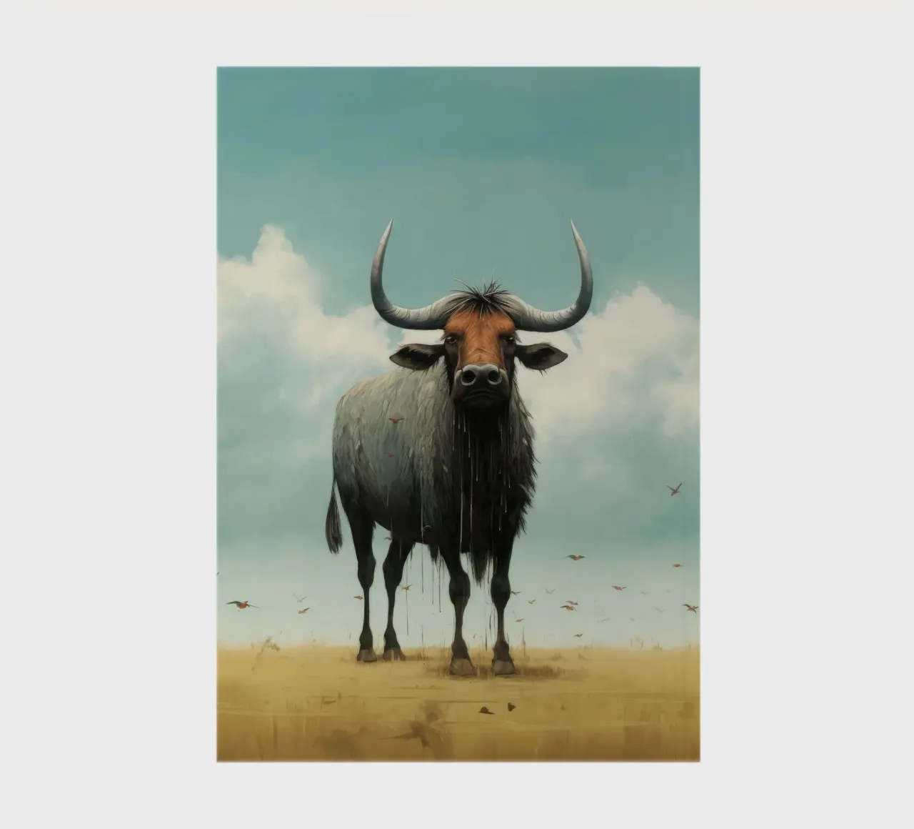 Minimal Wildebeest 3 notebook by Minimal Animal Art