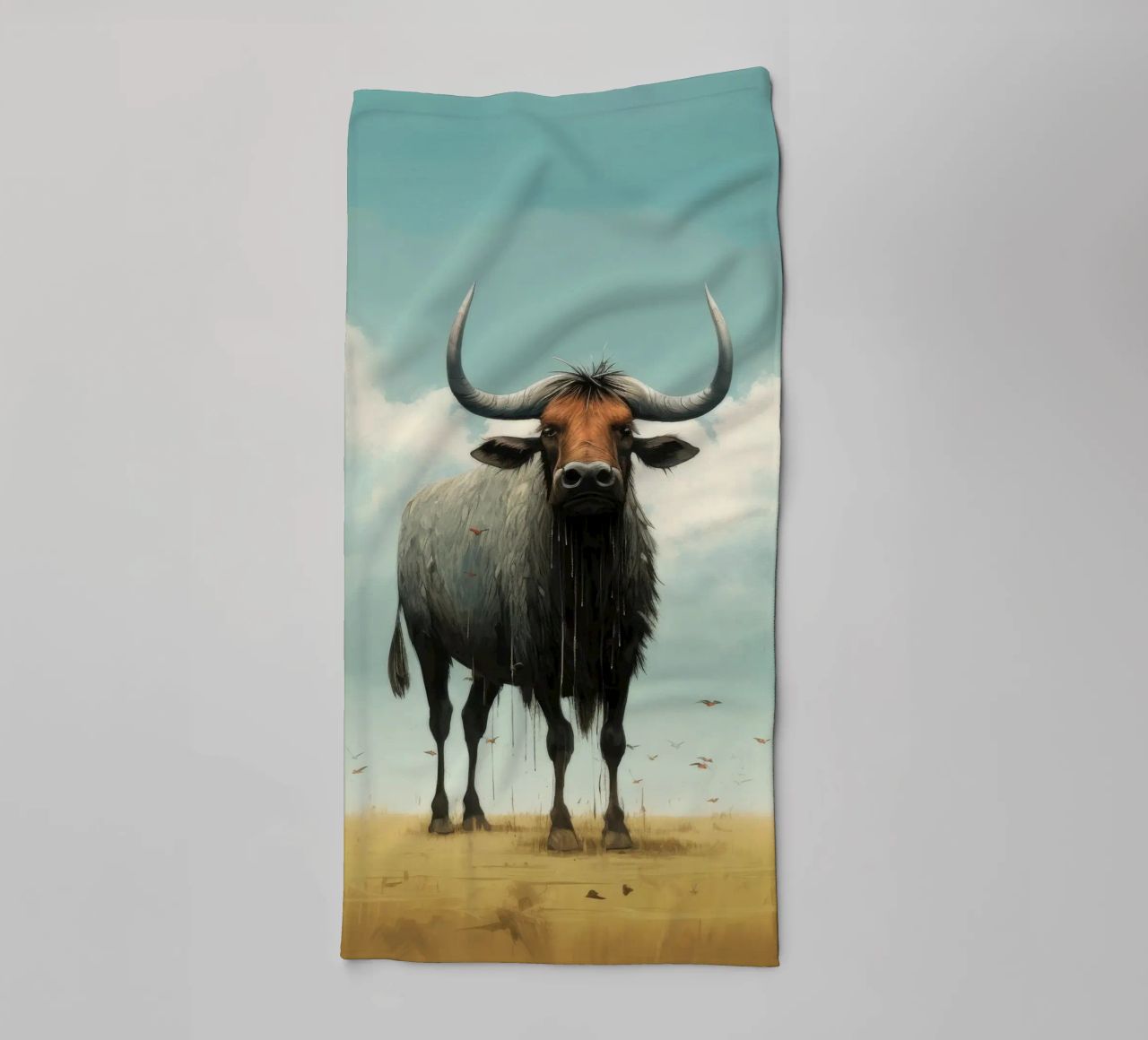Minimal Wildebeest 3 asciugamano da bagno da Minimal Animal Art