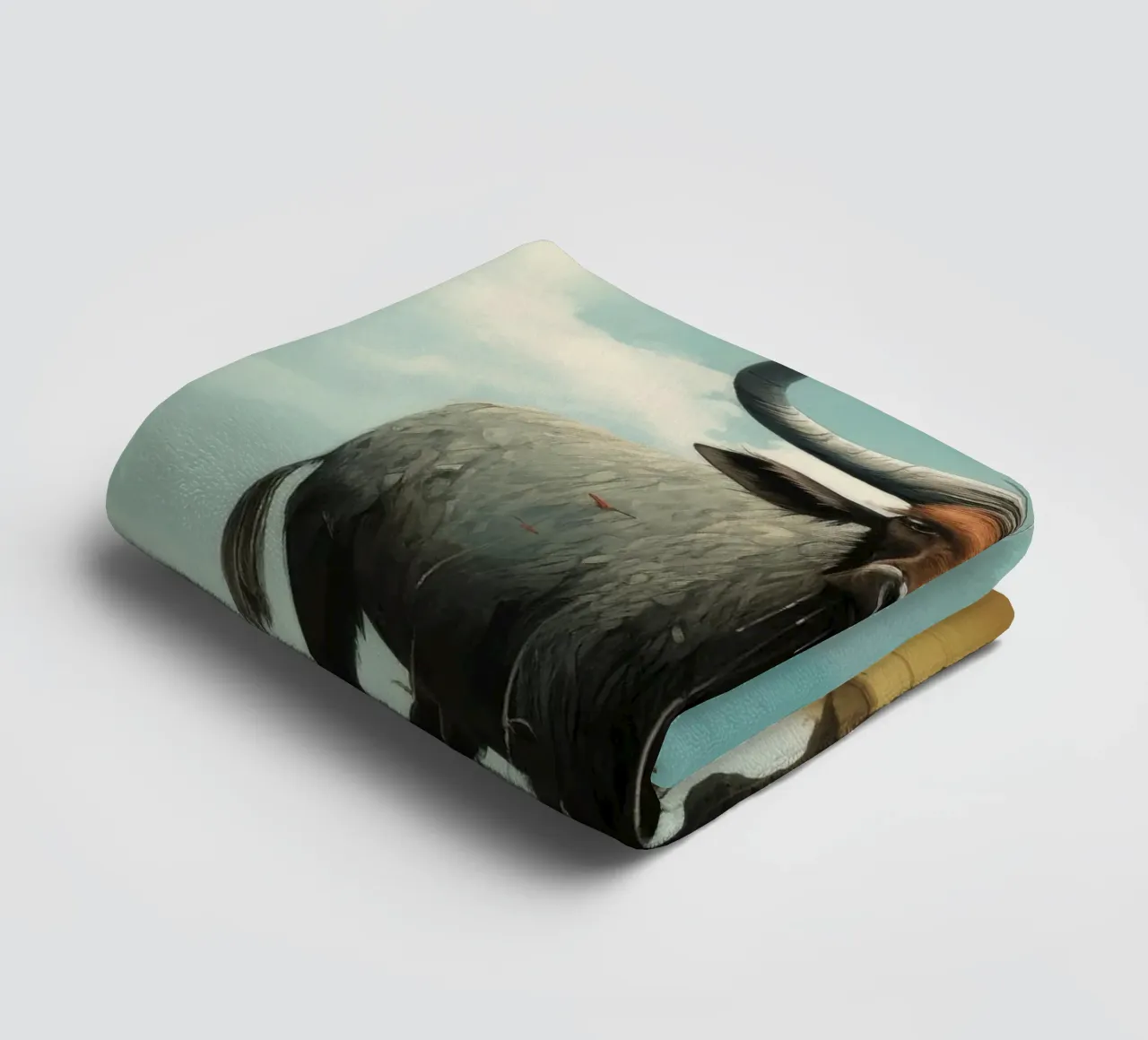 Minimal Wildebeest 3 towel by Minimal Animal Art