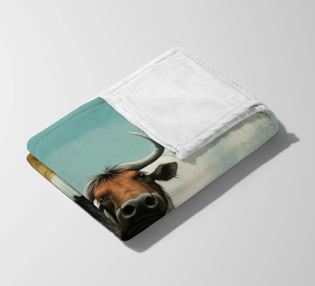 Minimal Wildebeest fleece blanket by Minimal Animal Art