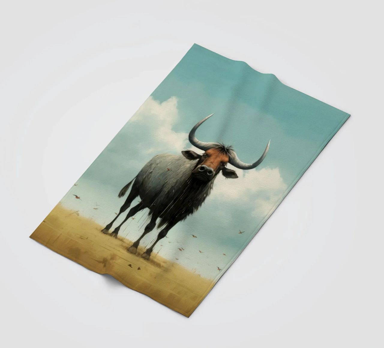 Minimal Wildebeest 3 coperta in pile da Minimal Animal Art