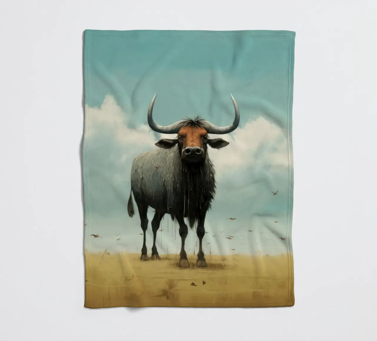 Ñu mínimo 3 manta de franela de Minimal Animal Art