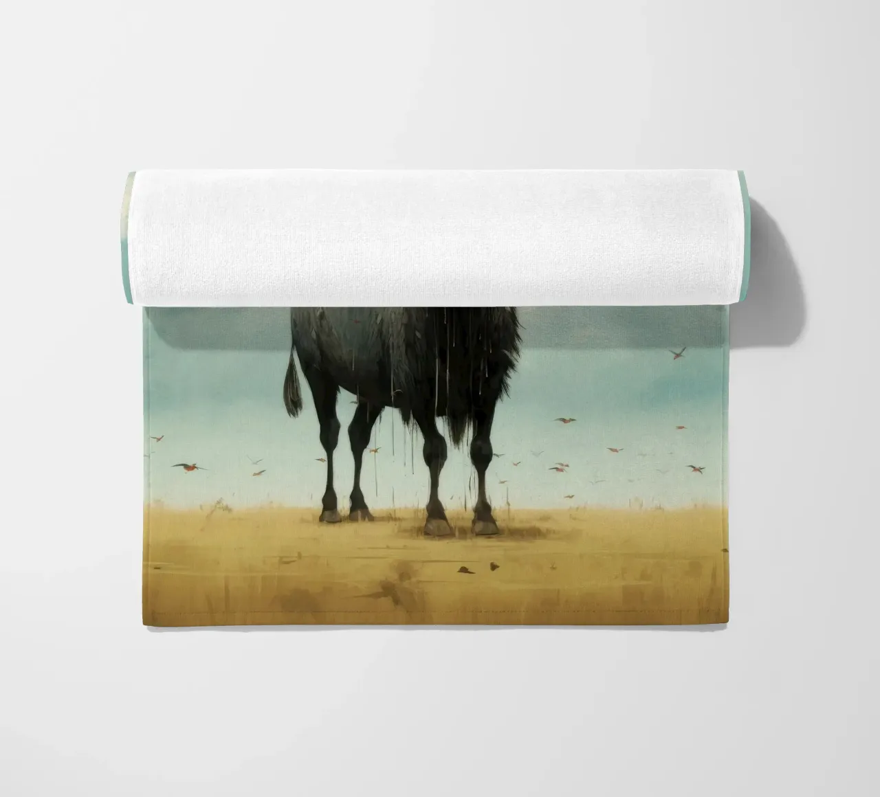 Minimal Wildebeest 3 strandhanddoek van Minimal Animal Art
