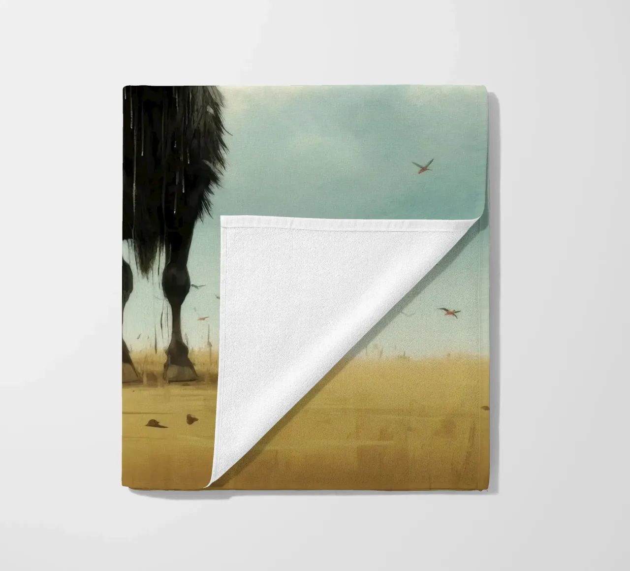 Minimal Wildebeest 3 strandhanddoek van Minimal Animal Art