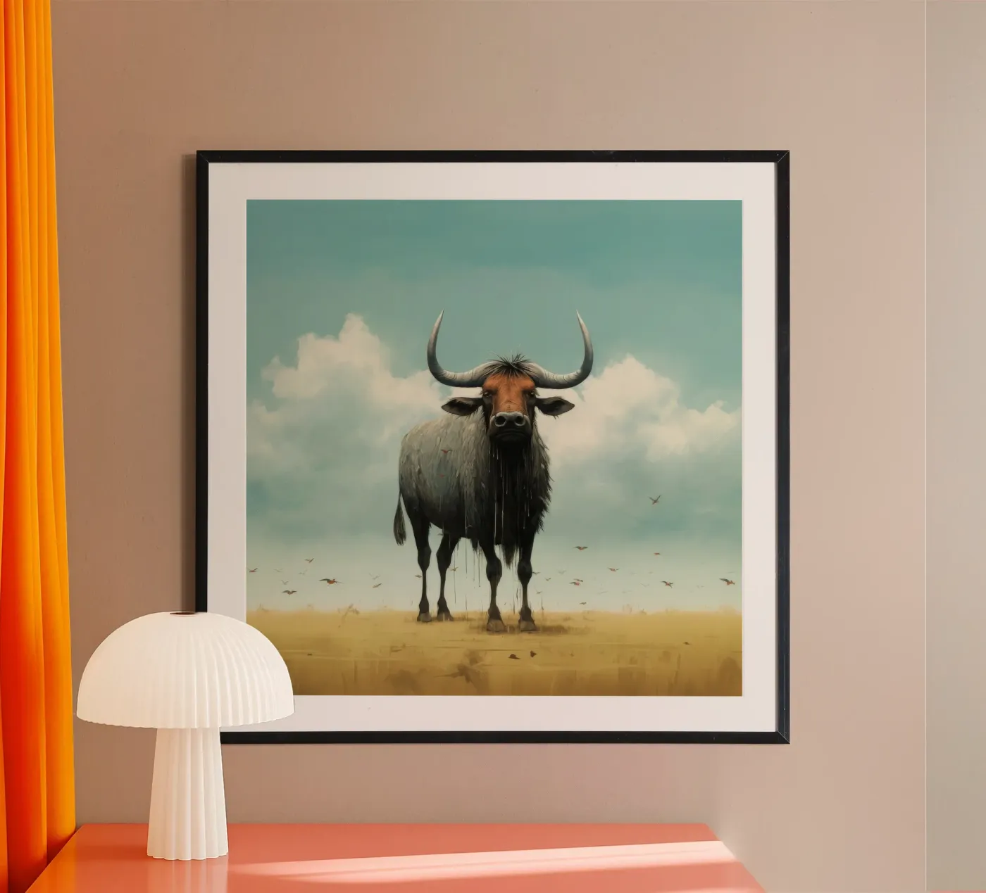 Minimal Wildebeest Poster von Minimal Animal Art