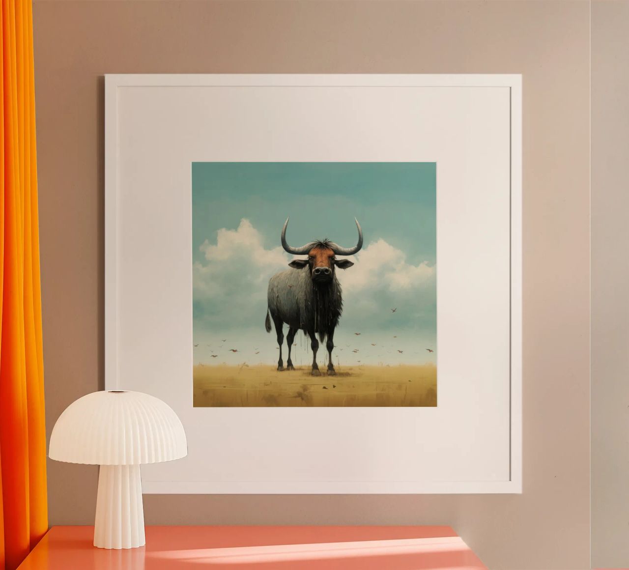 Minimal Wildebeest 3 carta hahnemühle da Minimal Animal Art