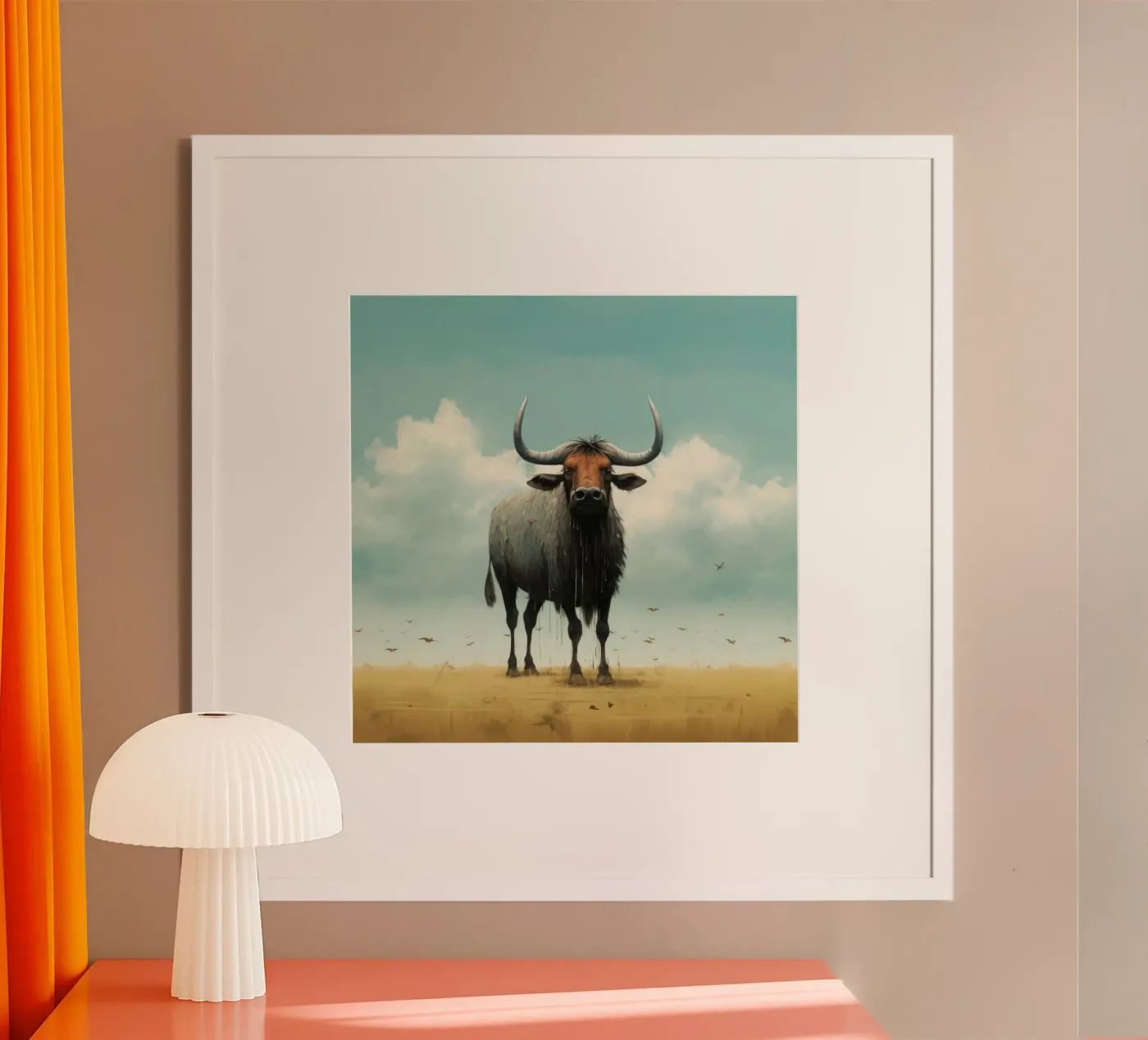 Minimal Wildebeest Poster von Minimal Animal Art