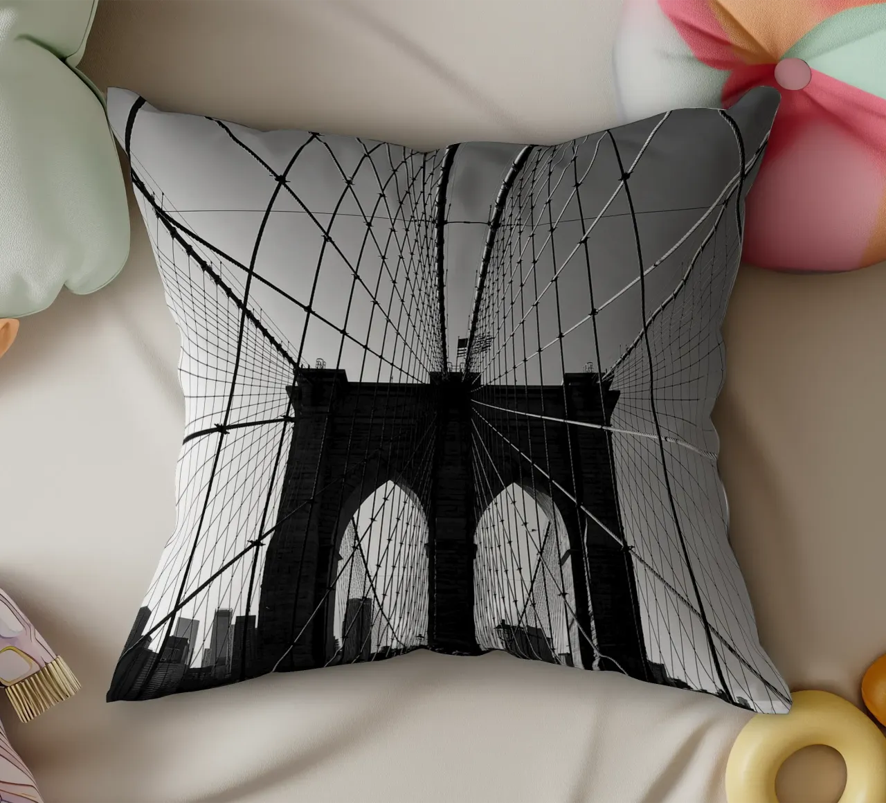 Brooklyn Bridge cuscino da Flo Klein