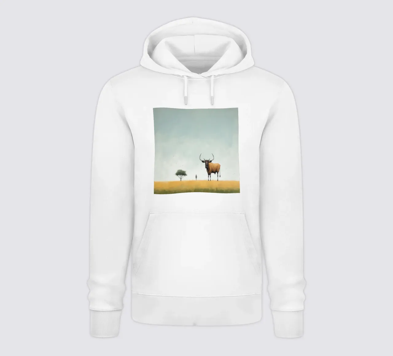 Minimal Wildebeest 4 felpa con cappuccio da Minimal Animal Art