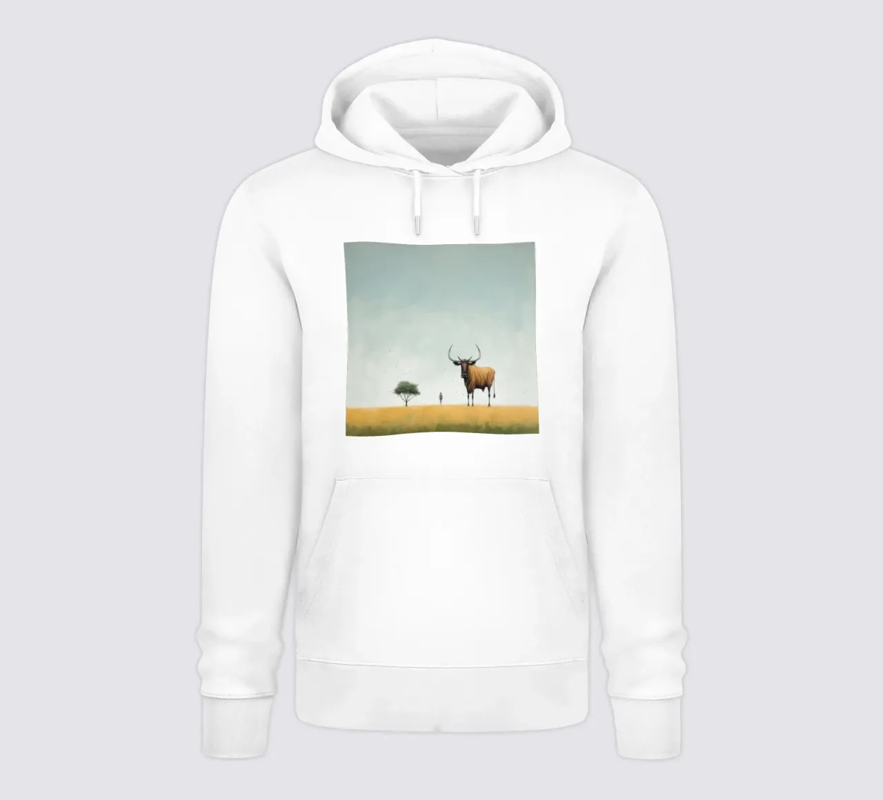 Minimal Wildebeest 4 Hoodie von Minimal Animal Art
