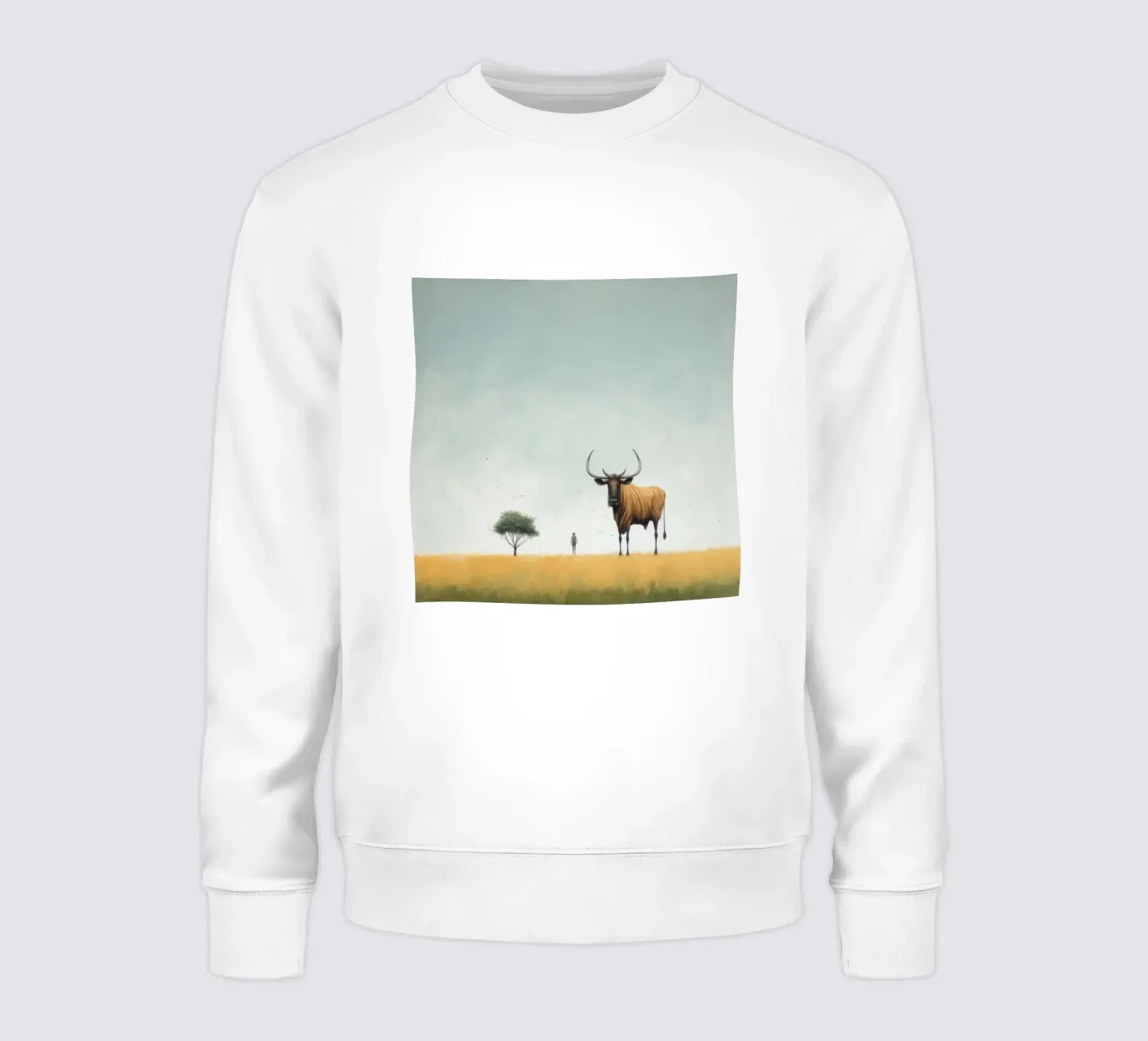 Minimal Wildebeest sweatshirt van Minimal Animal Art
