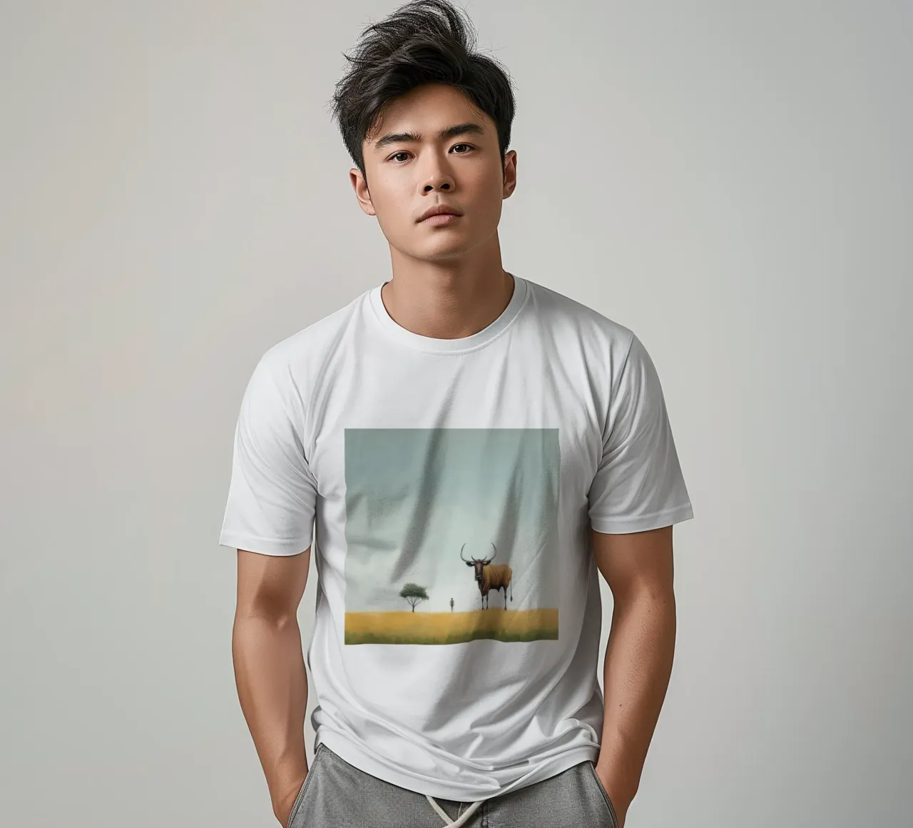 Gnu minimo t-shirt da Minimal Animal Art