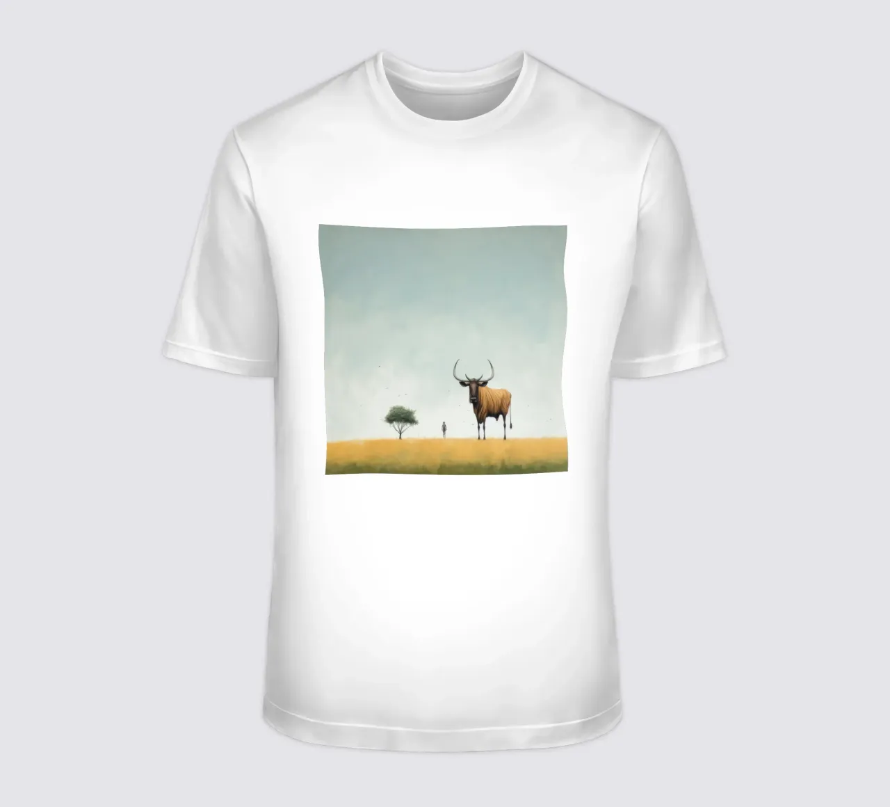 Minimal Wildebeest 4 t-shirt by Minimal Animal Art