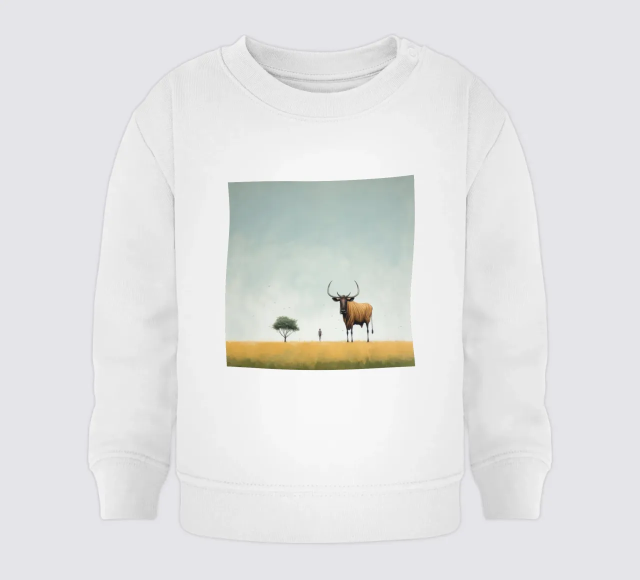 Minimal Wildebeest 4 felpa neonato da Minimal Animal Art