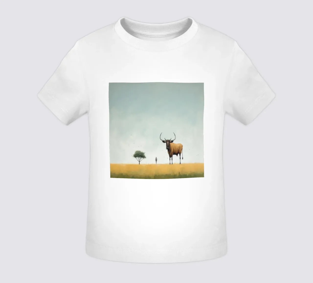 Minimal Wildebeest 4 maglietta neonato da Minimal Animal Art