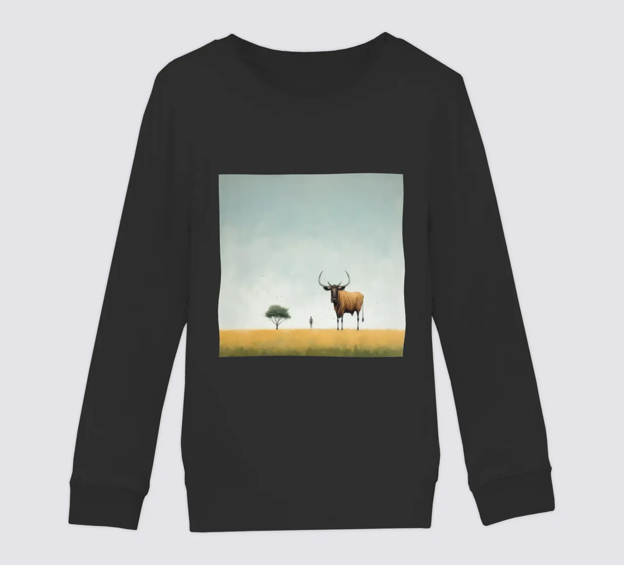 Minimal Wildebeest 4 felpa bambino da Minimal Animal Art