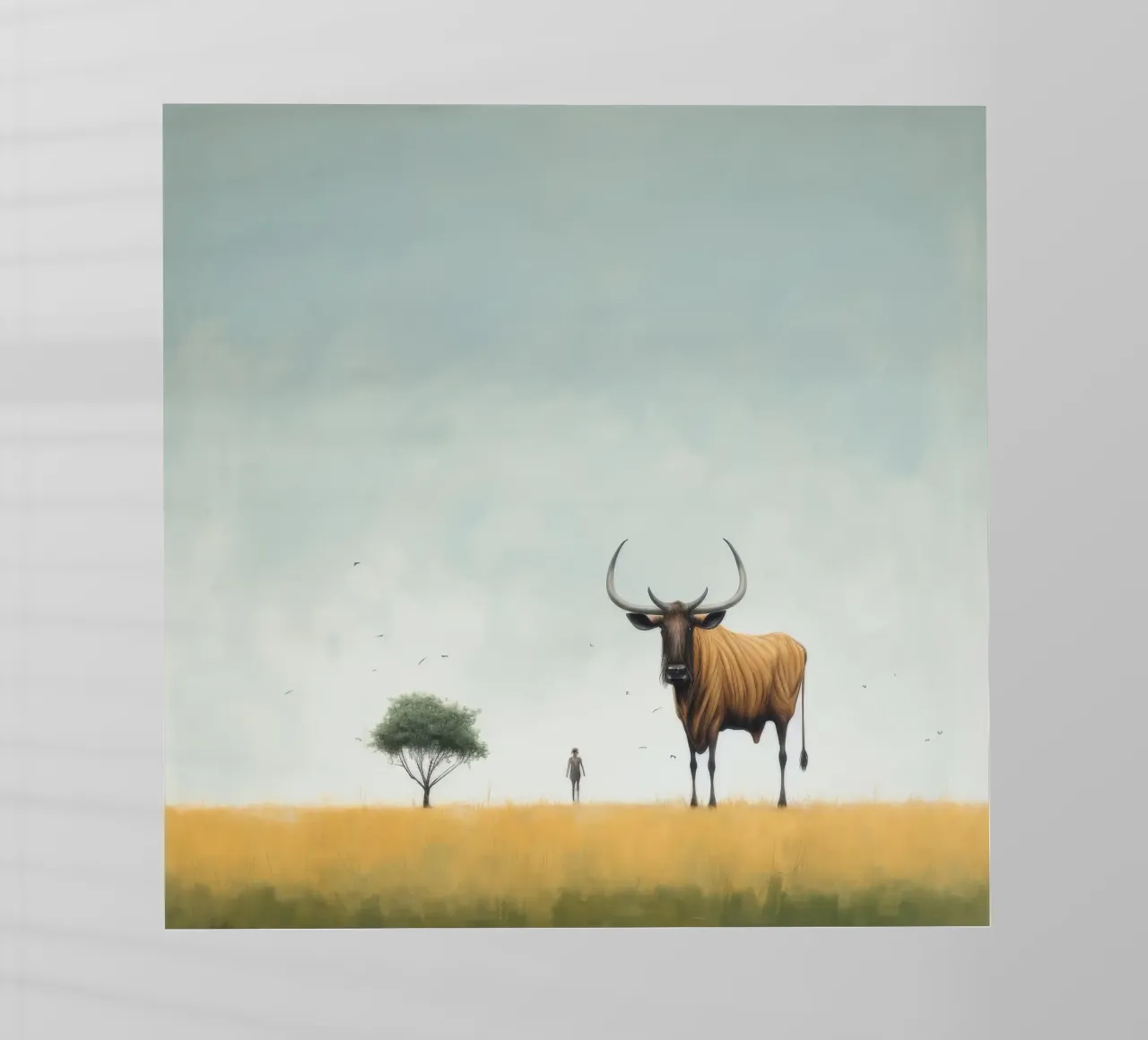 Minimal Wildebeest 4 pellicola backlit da Minimal Animal Art