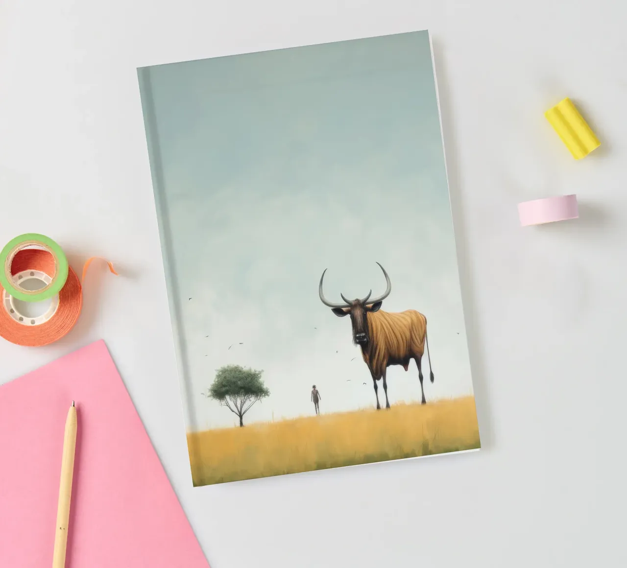Minimal Wildebeest notebook by Minimal Animal Art