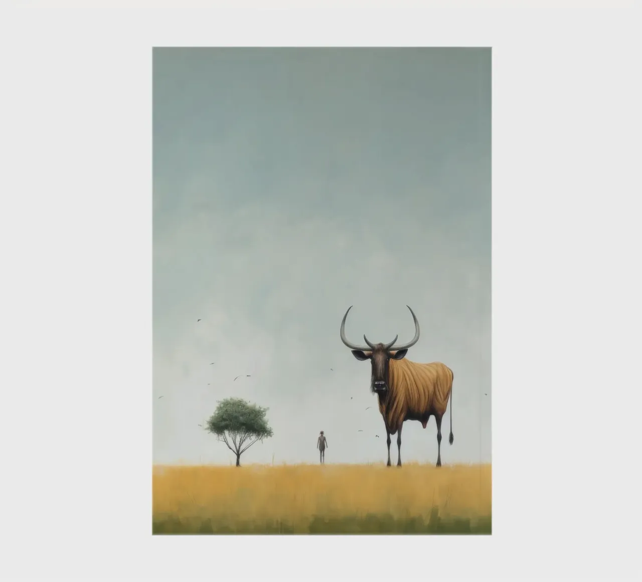 Minimal Wildebeest 4 notebook by Minimal Animal Art
