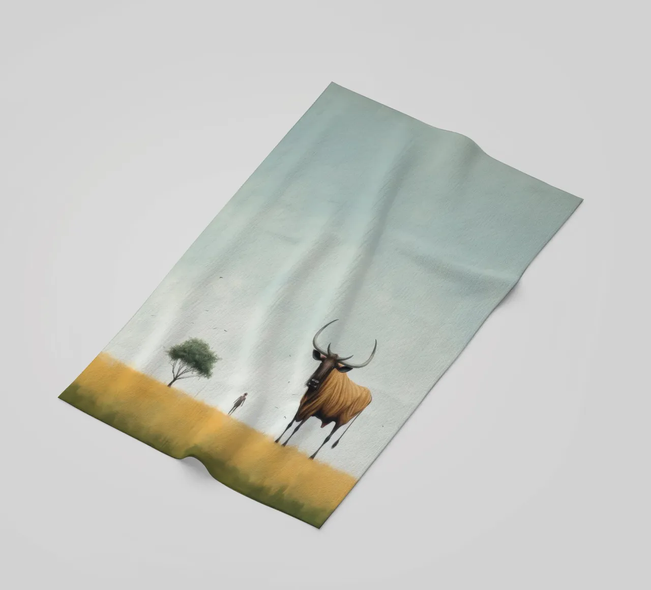 Minimal Wildebeest 4 telo mare da Minimal Animal Art