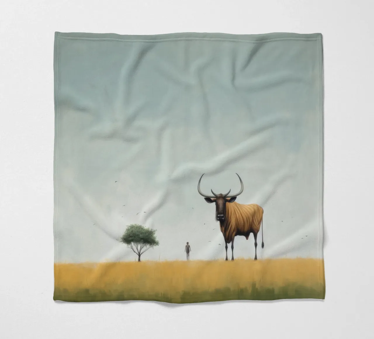 Mínimo Ñu 4 manta de franela de Minimal Animal Art