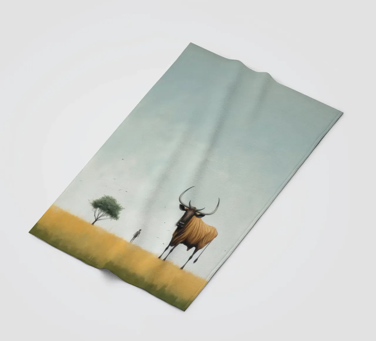 Mínimo Ñu 4 manta de franela de Minimal Animal Art