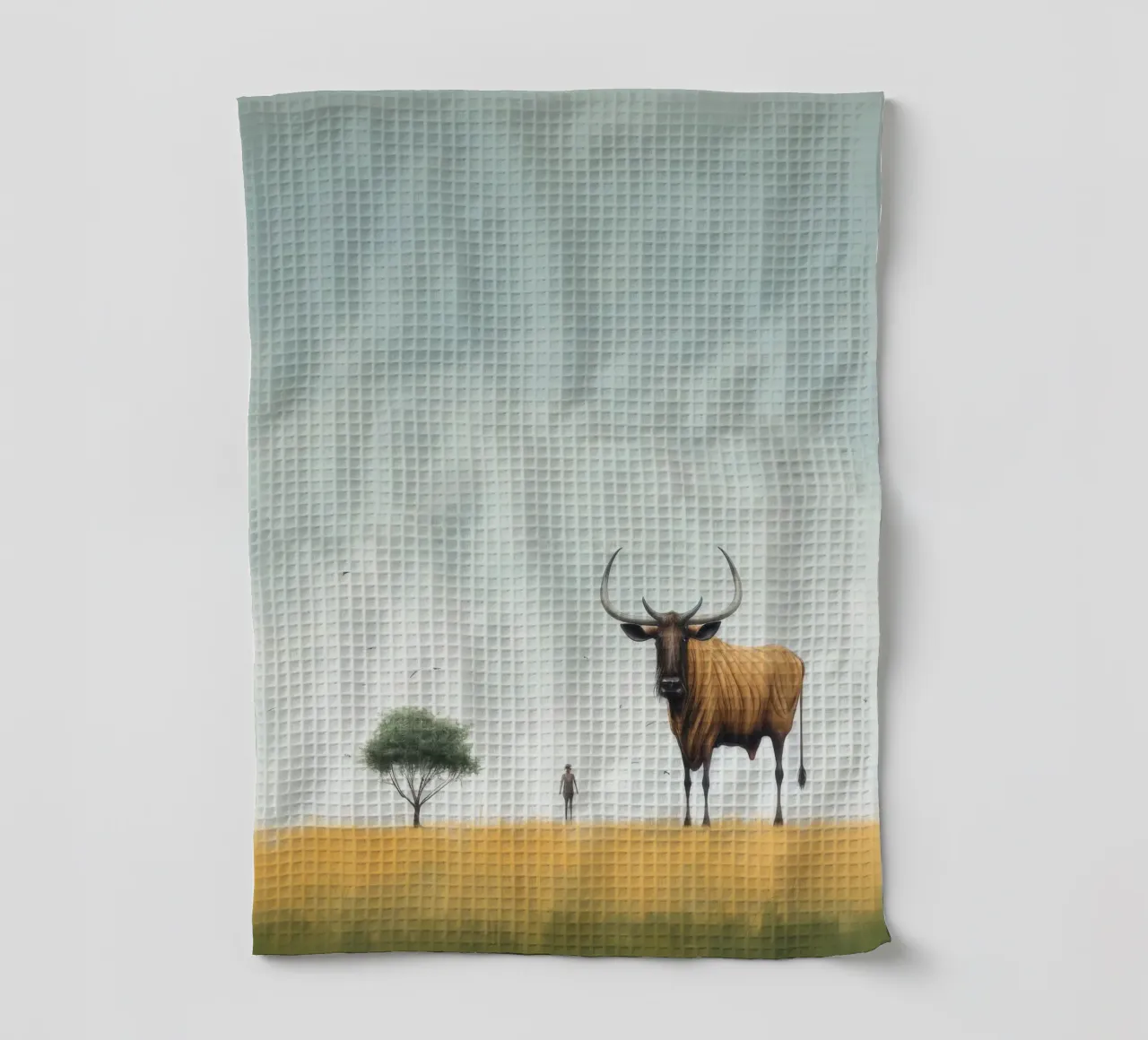 Minimal Wildebeest 4 canovaccio da cucina da Minimal Animal Art