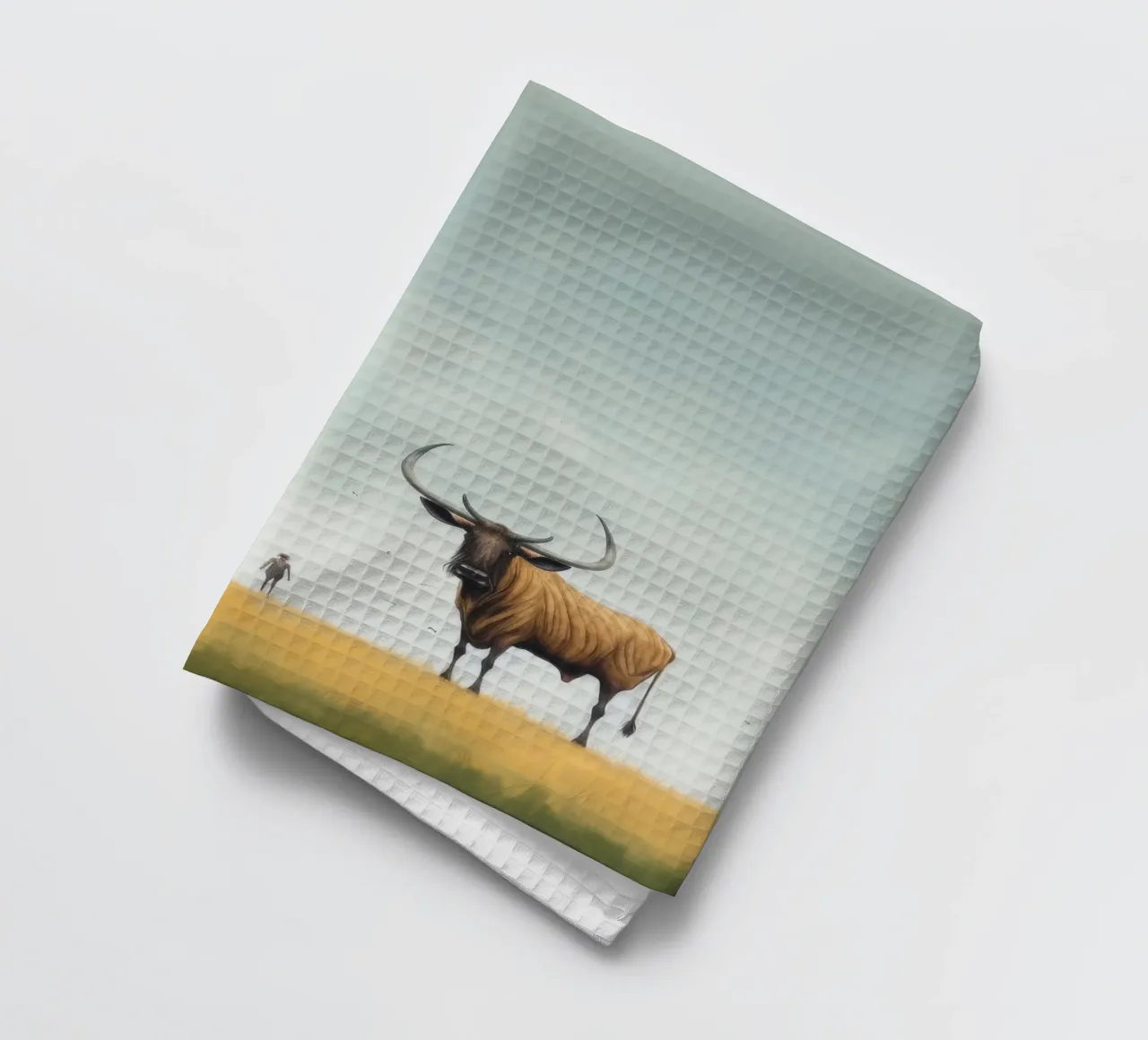 Minimal Wildebeest 4 canovaccio da cucina da Minimal Animal Art