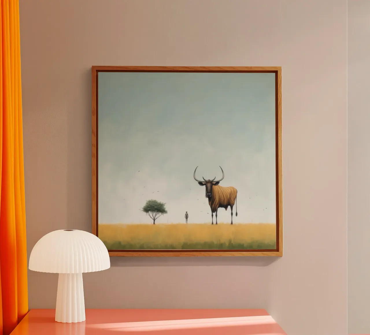 Minimal Wildebeest 4 plexiglass da Minimal Animal Art