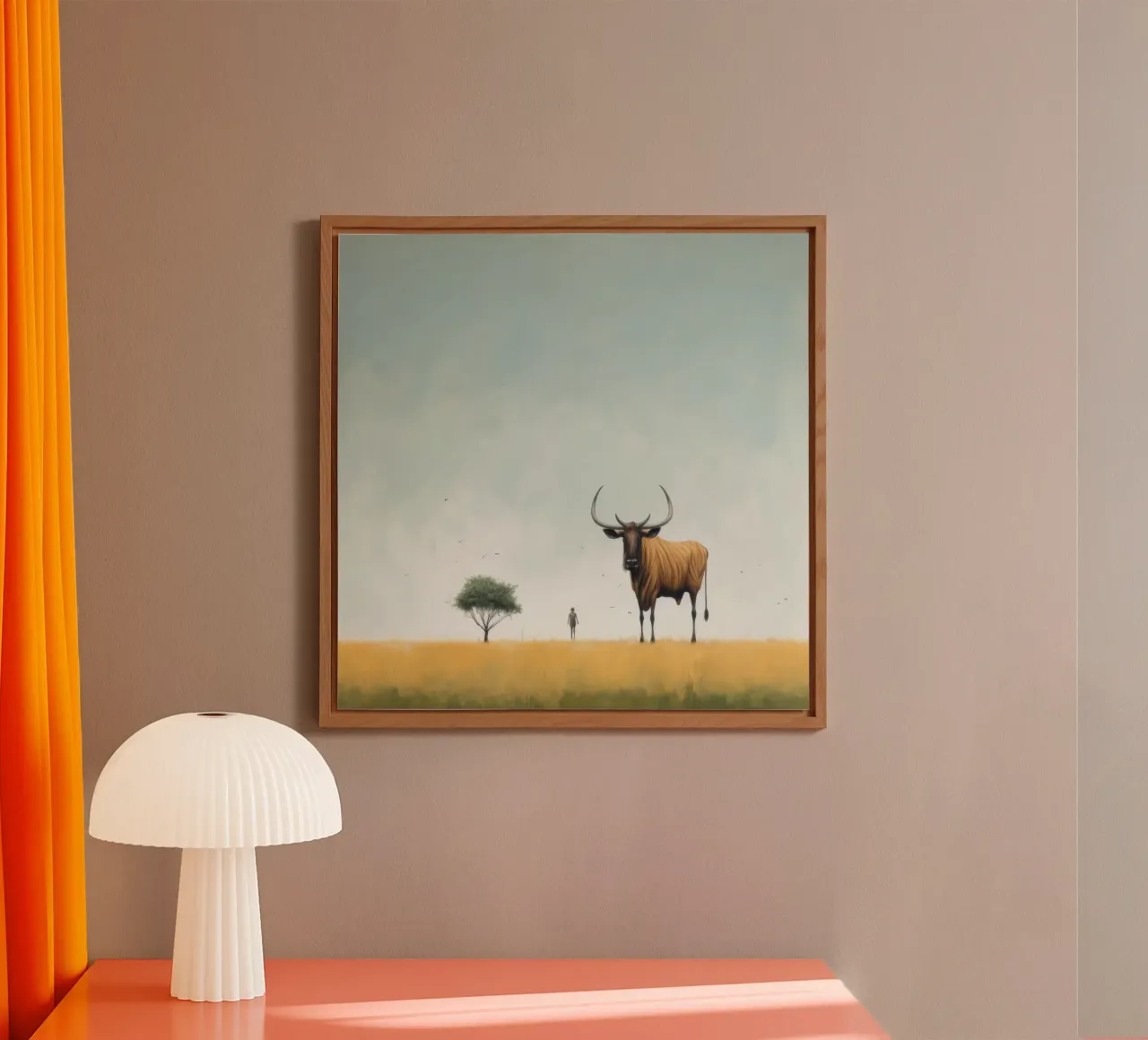 Gnu minimo alluminio dibond da Minimal Animal Art