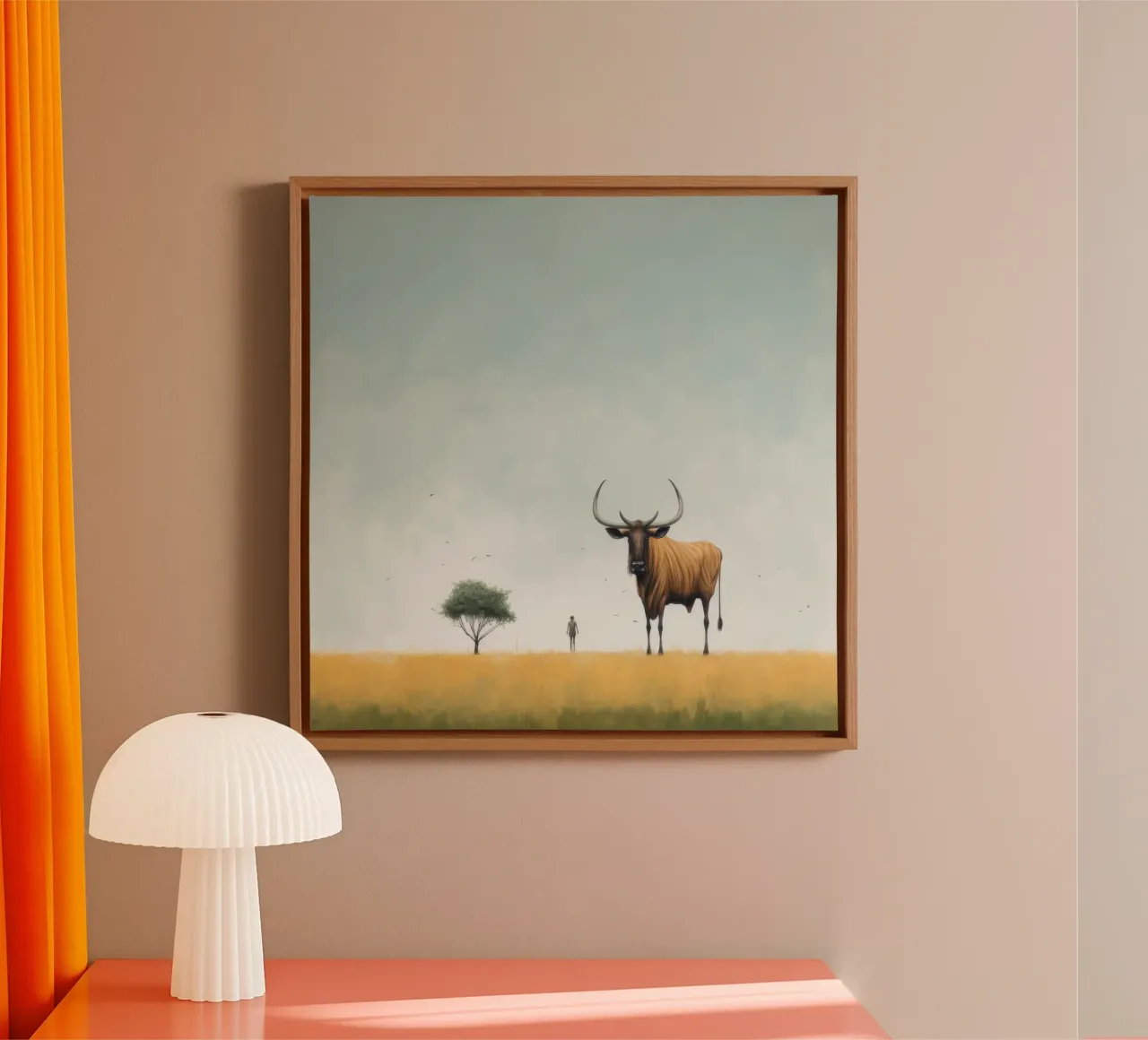 Minimal Wildebeest tela da Minimal Animal Art