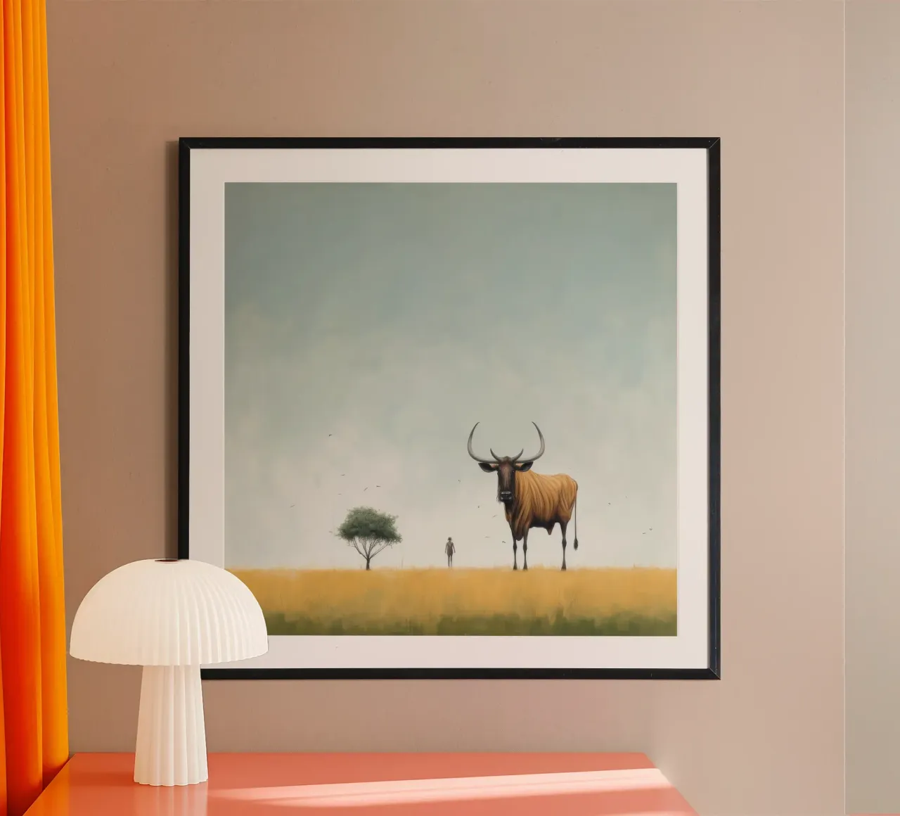 Gnu minimo poster da Minimal Animal Art