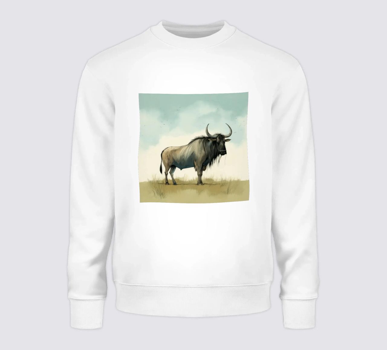 Minimal Wildebeest 1 felpa da Minimal Animal Art