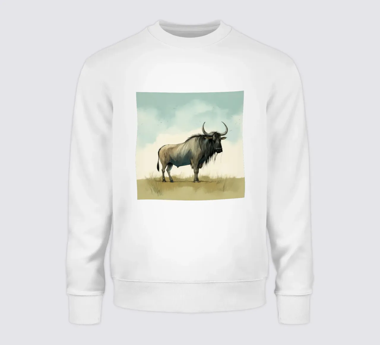 Minimal Wildebeest 1 felpa da Minimal Animal Art