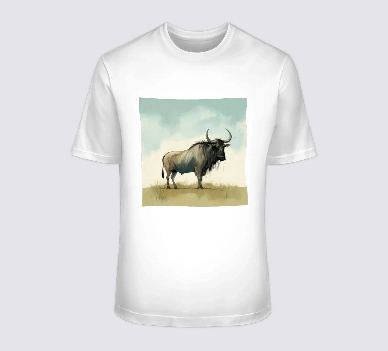 Minimal Wildebeest 1 t-shirt da Minimal Animal Art