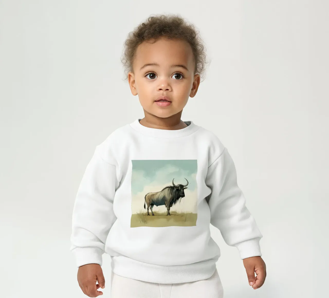 Gnou minimal 1 sweat pour bébé de Minimal Animal Art
