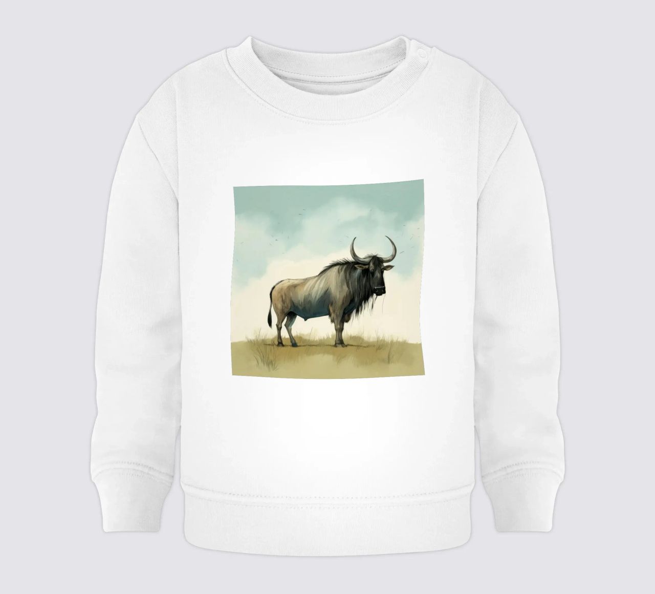 Minimal Wildebeest 1 felpa neonato da Minimal Animal Art