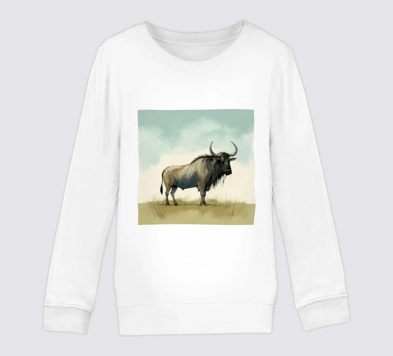 Minimal Wildebeest 1 felpa bambino da Minimal Animal Art