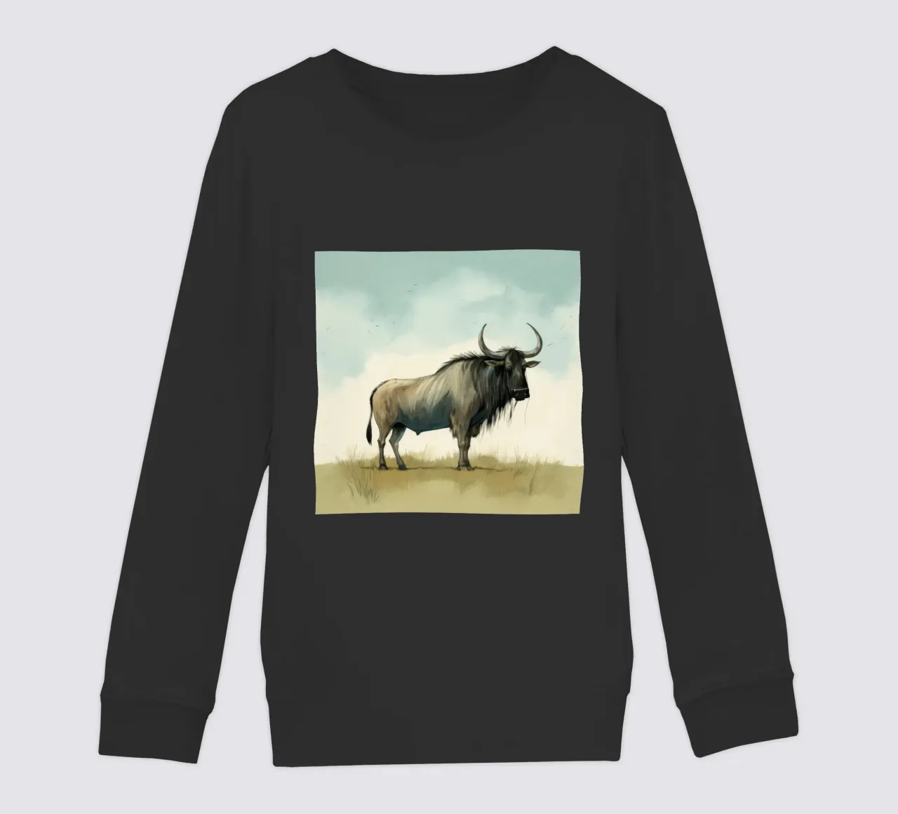 Minimal Wildebeest 1 felpa bambino da Minimal Animal Art