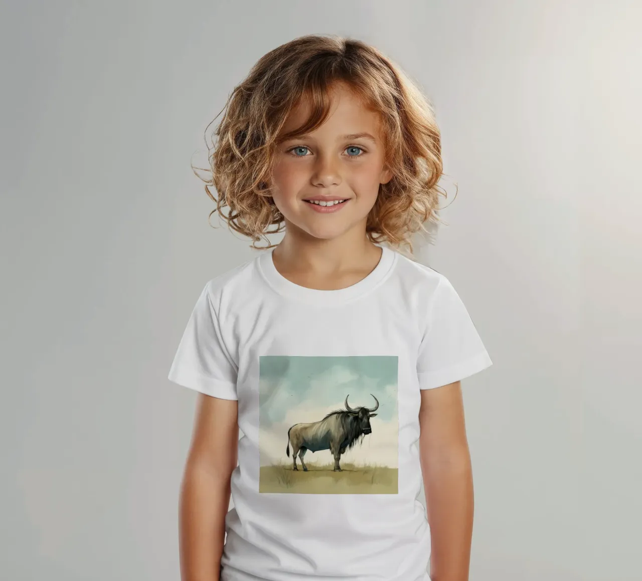 Gnu minimo t-shirt bambini da Minimal Animal Art