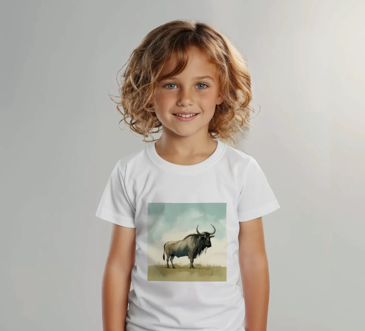 Gnu minimo t-shirt bambini da Minimal Animal Art