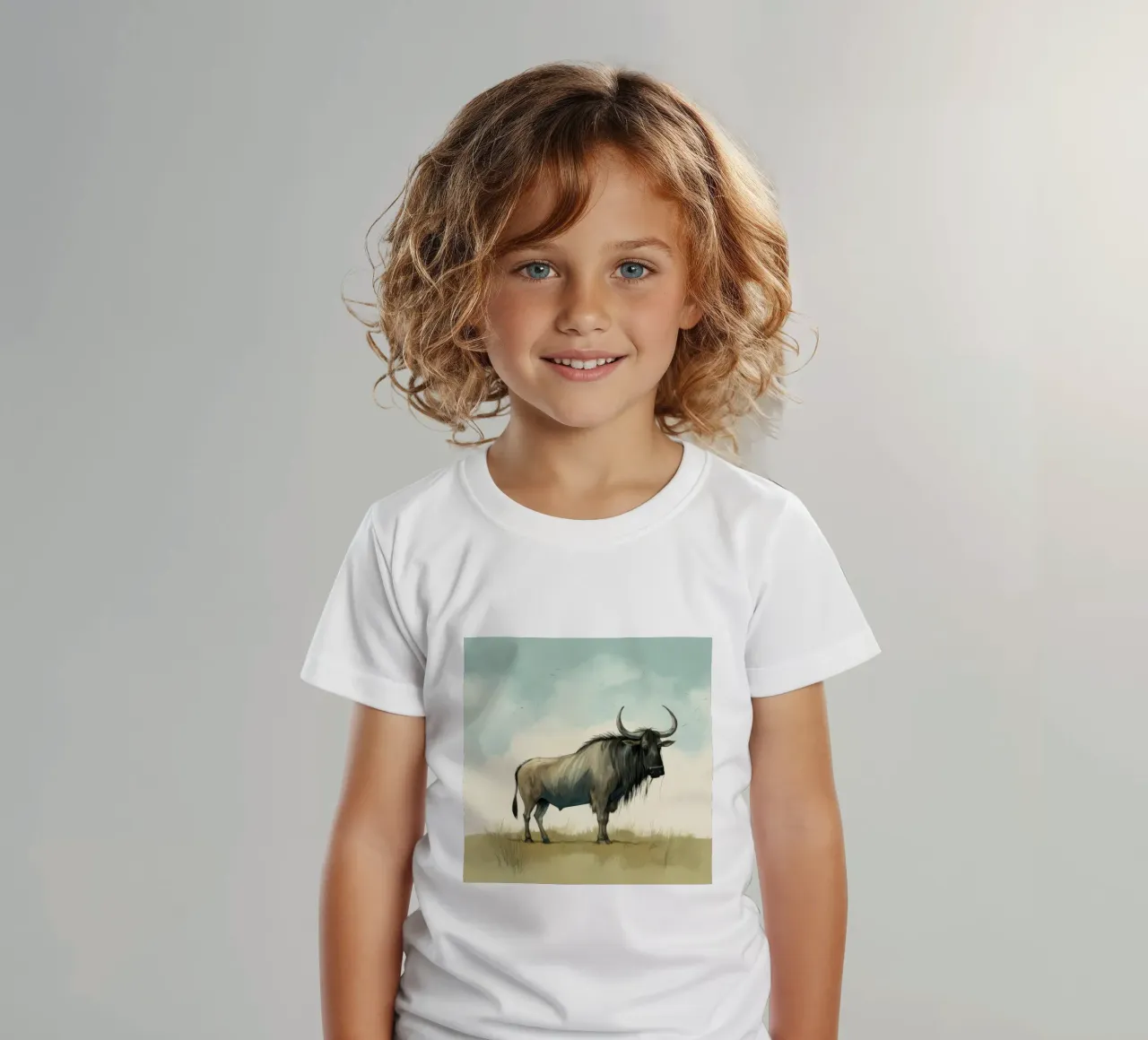 Gnu minimo t-shirt bambini da Minimal Animal Art