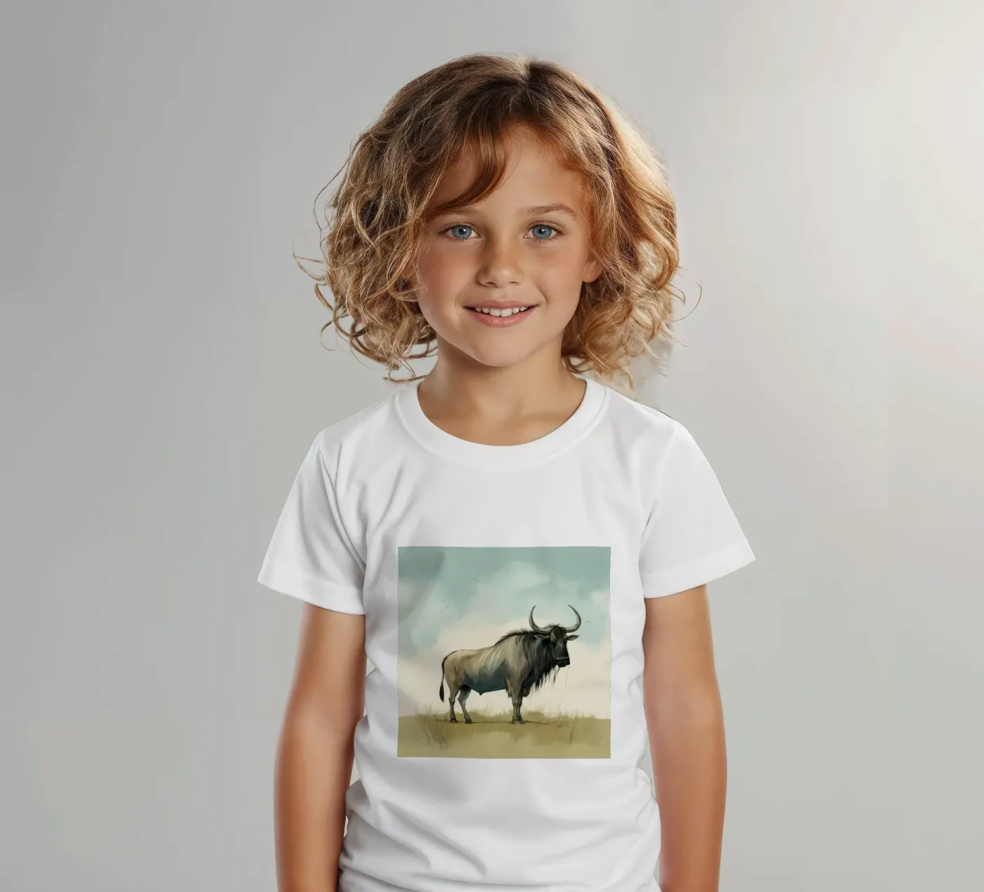 Gnu minimo t-shirt bambini da Minimal Animal Art